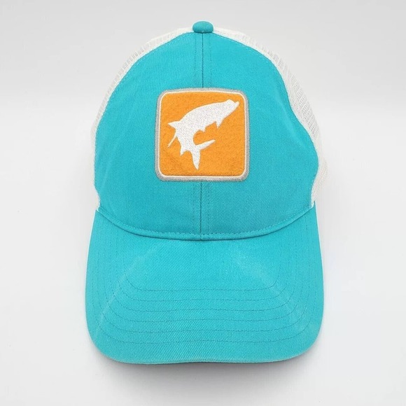 Simms Fishing‎ Products Patch Logo Snapback Adjustable Teal Blue Mesh Hat Cap - Picture 3 of 8
